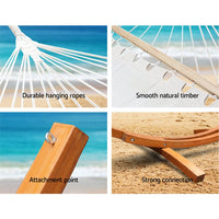 Thumbnail for Gardeon Double Hammock with Wooden Hammock Stand - Outdoor Immersion