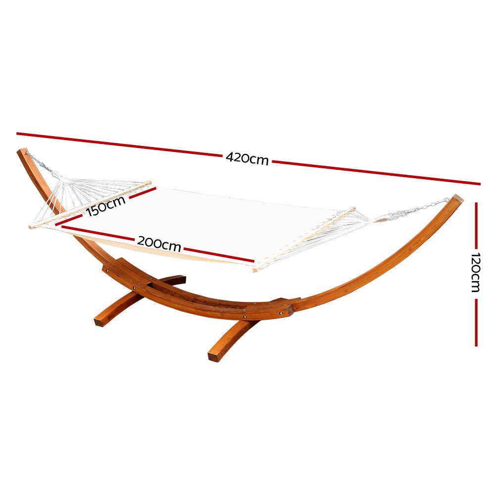 Gardeon Double Hammock with Wooden Hammock Stand - Outdoor Immersion