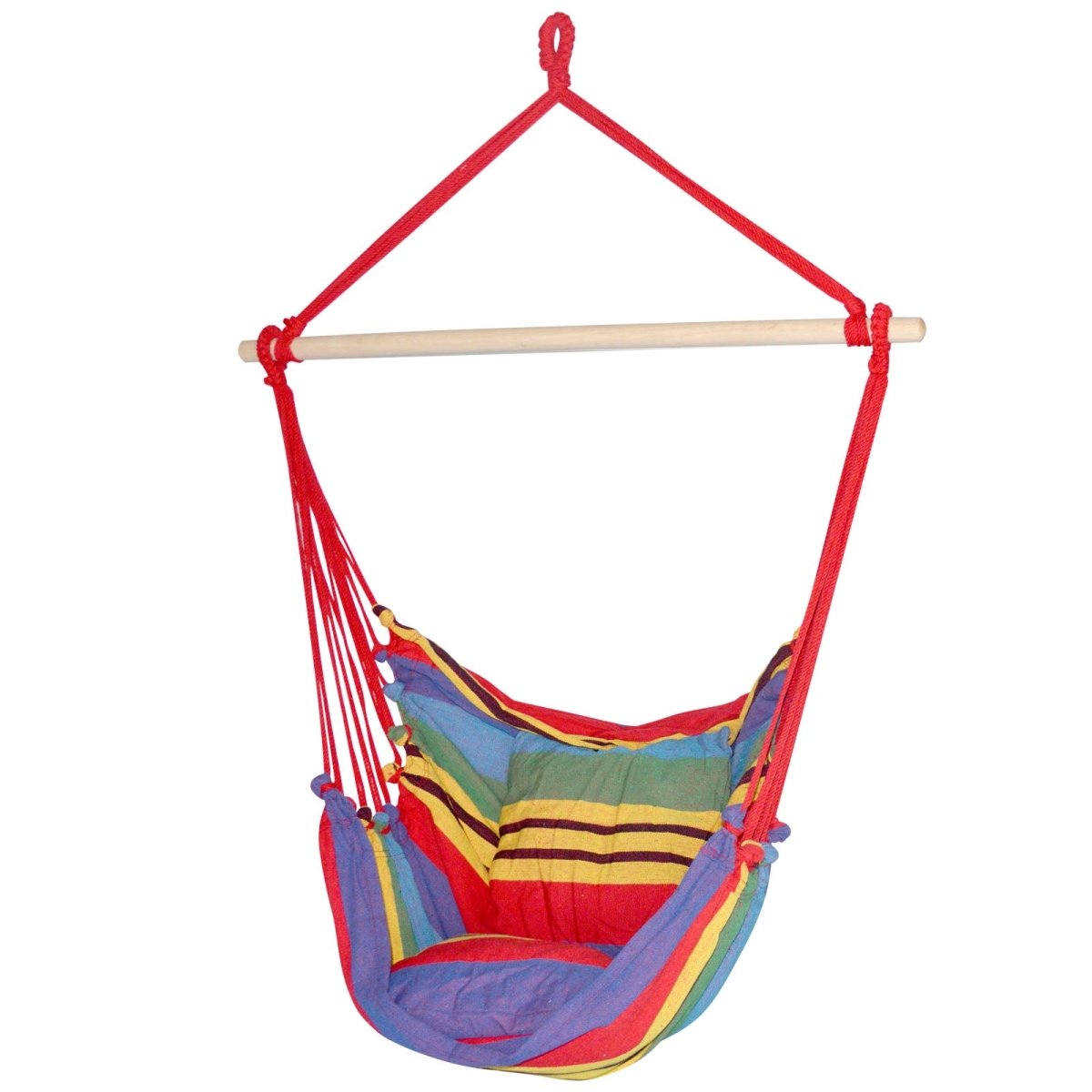 Gardeon Hammock Chair Outdoor Camping Hanging Hammocks Cushion Pillow Rainbow - Outdoor Immersion