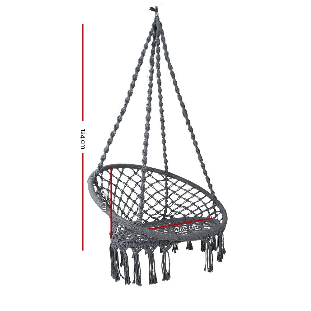 Gardeon Hammock Swing Chair - Grey - Outdoor Immersion