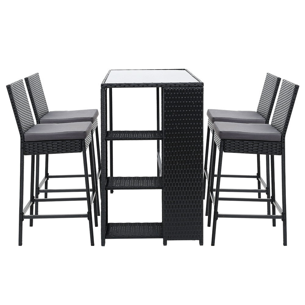 Gardeon Outdoor Bar Set Table Stools Furniture Dining Chairs Wicker Patio Garden - Outdoor Immersion