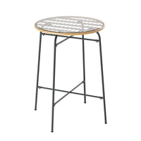 Thumbnail for Gardeon Outdoor Bar Table Wicker Dining Bistro Patio Balcony Glass Table Steel - Outdoor Immersion