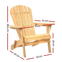 Thumbnail for Gardeon Outdoor Chairs Furniture Beach Chair Lounge Wooden Adirondack Garden Patio - Outdoor Immersion