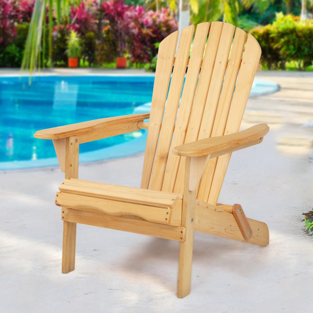 Gardeon Outdoor Chairs Furniture Beach Chair Lounge Wooden Adirondack Garden Patio - Outdoor Immersion