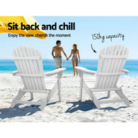 Thumbnail for Gardeon Outdoor Furniture Adirondack Chairs Beach Chair Lounge Wooden Patio Garden - Outdoor Immersion