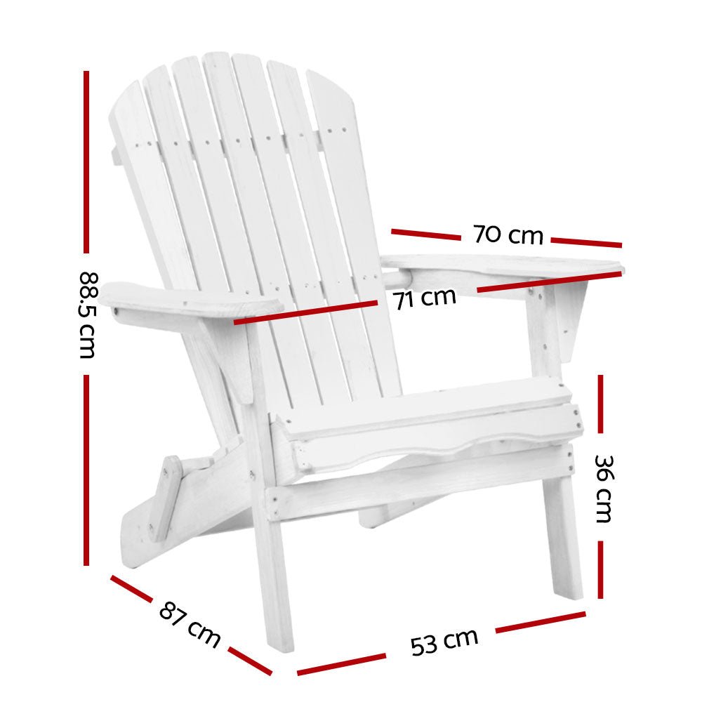 Gardeon Outdoor Furniture Adirondack Chairs Beach Chair Lounge Wooden Patio Garden - Outdoor Immersion