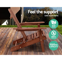 Thumbnail for Gardeon Outdoor Furniture Beach Chair Wooden Adirondack Patio Lounge Garden - Outdoor Immersion