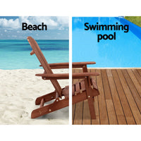 Thumbnail for Gardeon Outdoor Furniture Beach Chair Wooden Adirondack Patio Lounge Garden - Outdoor Immersion