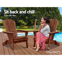 Thumbnail for Gardeon Outdoor Furniture Beach Chair Wooden Adirondack Patio Lounge Garden - Outdoor Immersion