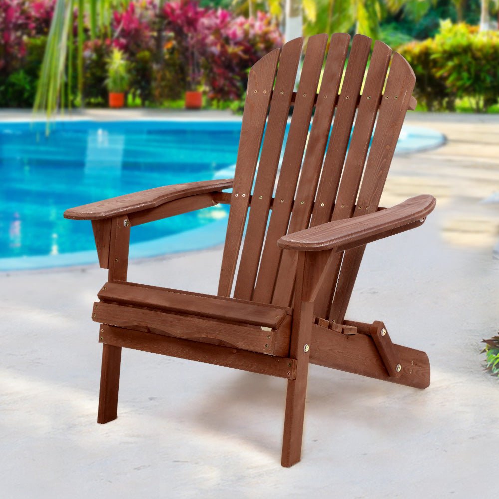 Gardeon Outdoor Furniture Beach Chair Wooden Adirondack Patio Lounge Garden - Outdoor Immersion