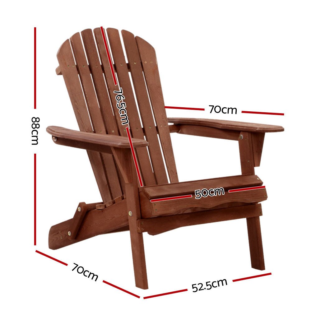 Gardeon Outdoor Furniture Beach Chair Wooden Adirondack Patio Lounge Garden - Outdoor Immersion