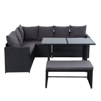 Thumbnail for Gardeon Outdoor Furniture Dining Setting Sofa Set Lounge Wicker 8 Seater Black - Outdoor Immersion