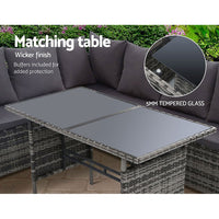 Thumbnail for Gardeon Outdoor Furniture Dining Setting Sofa Set Lounge Wicker 9 Seater Mixed Grey - Outdoor Immersion