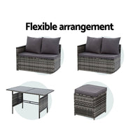 Thumbnail for Gardeon Outdoor Furniture Dining Setting Sofa Set Lounge Wicker 9 Seater Mixed Grey - Outdoor Immersion