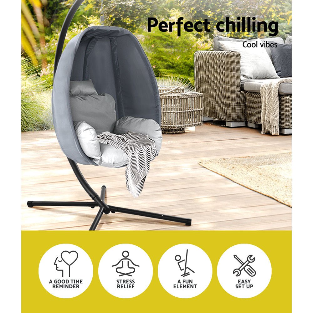Gardeon Outdoor Furniture Egg Hammock Hanging Swing Chair Pod Lounge Chairs - Outdoor Immersion