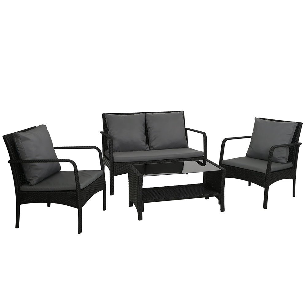 Gardeon Outdoor Furniture Lounge Table Chairs Garden Patio Wicker Sofa Set - Outdoor Immersion