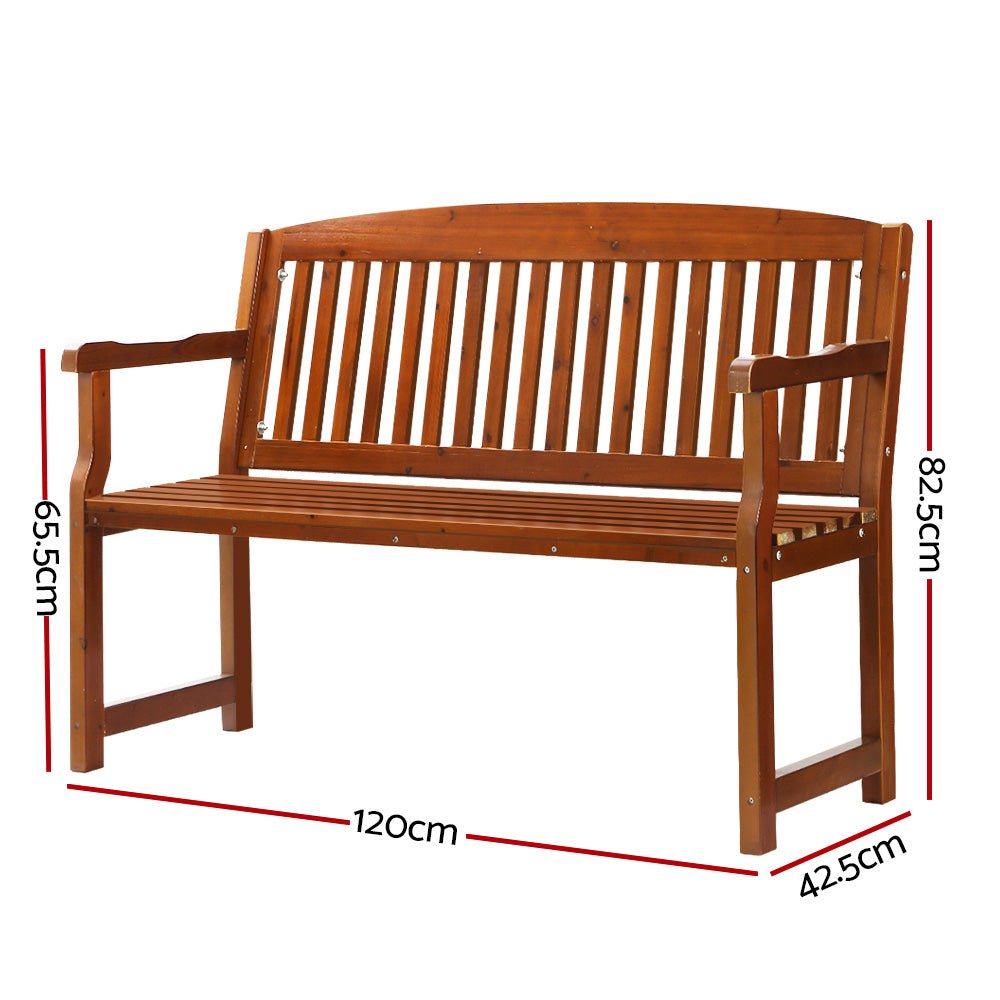 Gardeon Outdoor Garden Bench Seat Wooden Chair Patio Furniture Timber Lounge - Outdoor Immersion