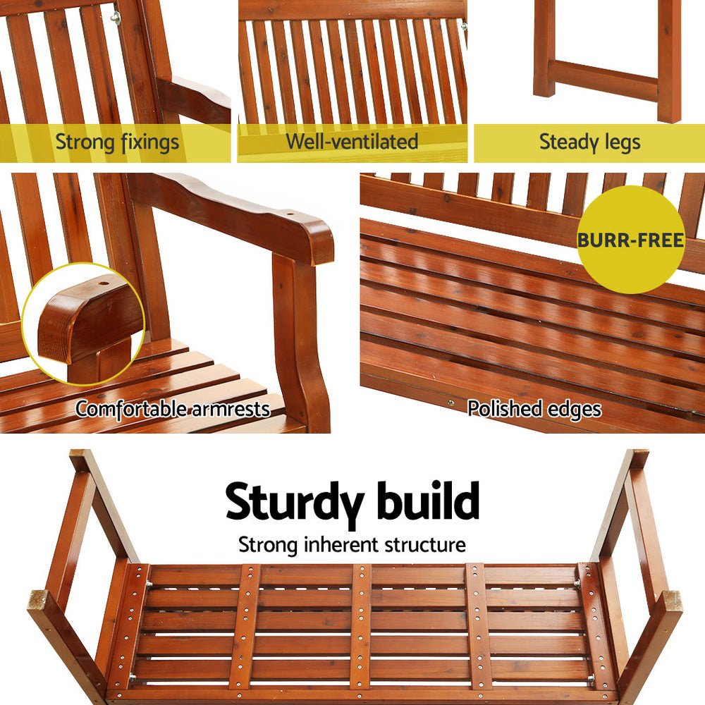 Gardeon Outdoor Garden Bench Seat Wooden Chair Patio Furniture Timber Lounge - Outdoor Immersion