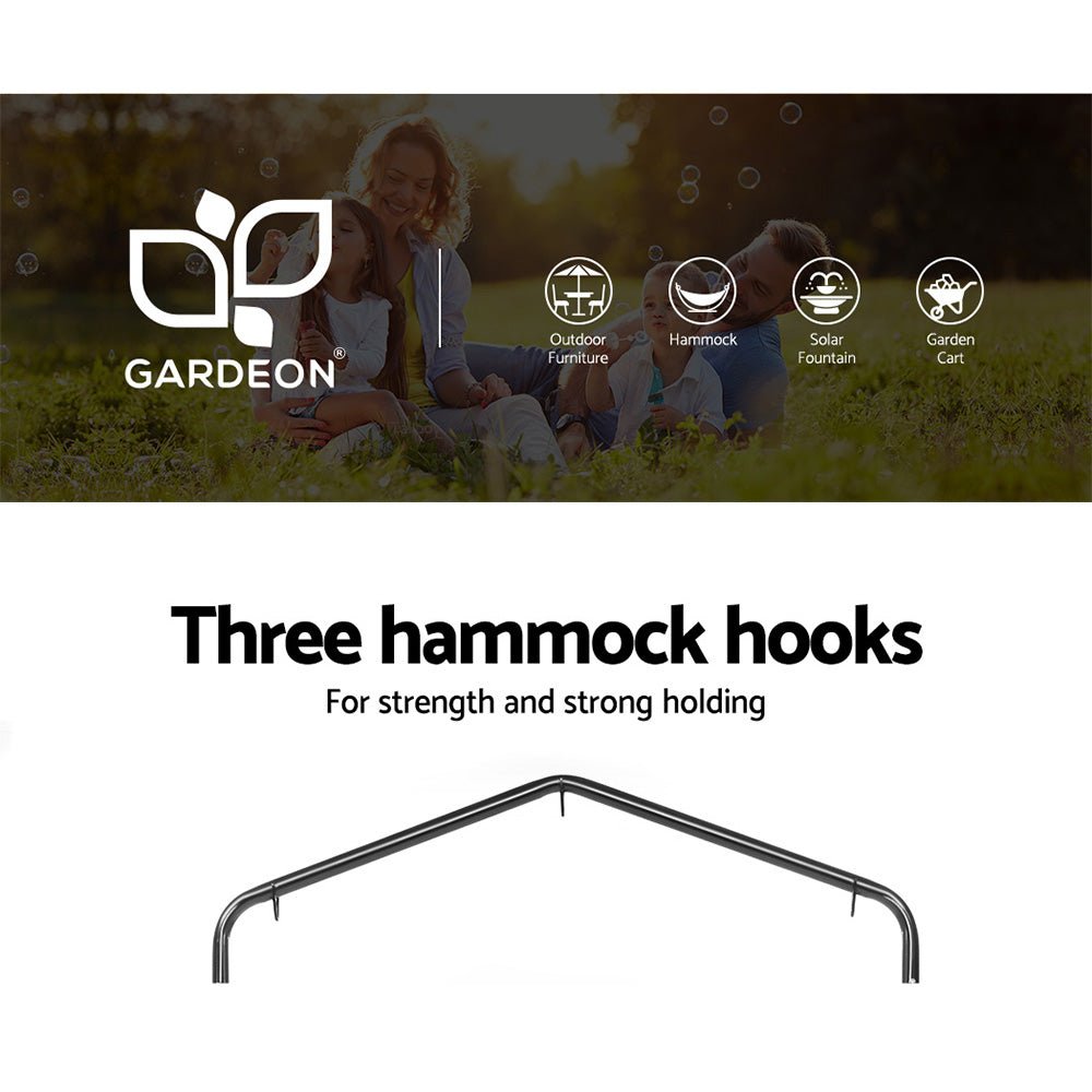 Gardeon Outdoor Hammock Chair with Stand Swing Hanging Hammock Garden Cream - Outdoor Immersion