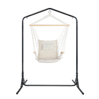 Thumbnail for Gardeon Outdoor Hammock Chair with Stand Swing Hanging Hammock Garden Cream - Outdoor Immersion