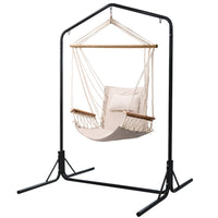 Thumbnail for Gardeon Outdoor Hammock Chair with Stand Swing Hanging Hammock Garden Cream - Outdoor Immersion