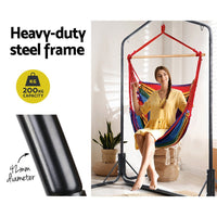 Thumbnail for Gardeon Outdoor Hammock Chair with Stand Swing Hanging Hammock Pillow Rainbow - Outdoor Immersion