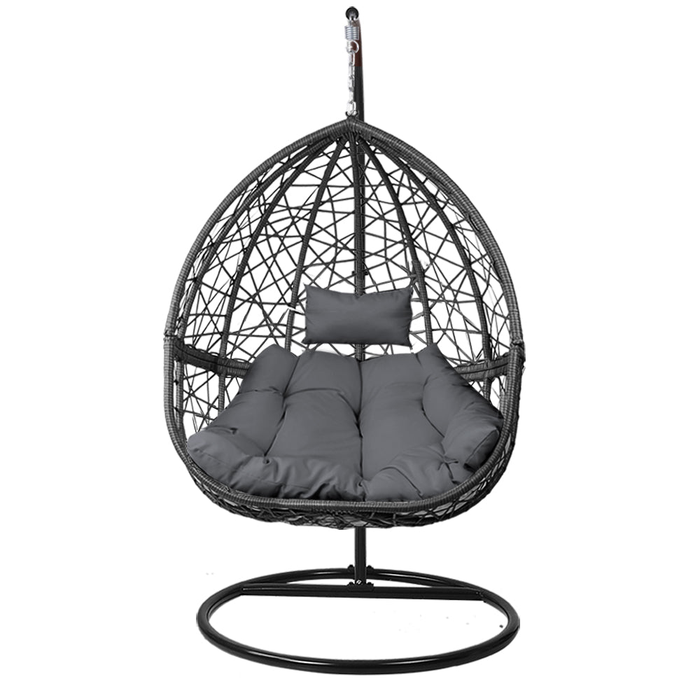 Gardeon Outdoor Hanging Swing Chair - Black - Outdoor Immersion