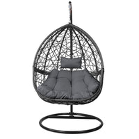 Thumbnail for Gardeon Outdoor Hanging Swing Chair - Black - Outdoor Immersion