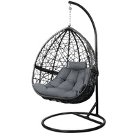 Thumbnail for Gardeon Outdoor Hanging Swing Chair - Black - Outdoor Immersion