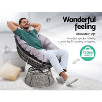 Thumbnail for Gardeon Outdoor Lounge Setting Papasan Chairs Table Patio Furniture Wicker Grey - Outdoor Immersion