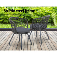 Thumbnail for Gardeon Outdoor Patio Chair and Table - Black - Outdoor Immersion