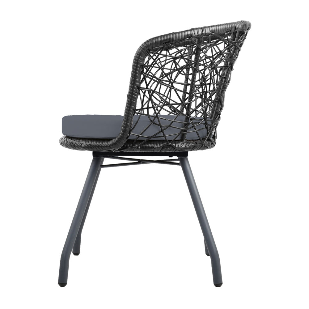 Gardeon Outdoor Patio Chair and Table - Black - Outdoor Immersion