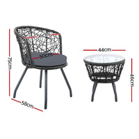 Thumbnail for Gardeon Outdoor Patio Chair and Table - Black - Outdoor Immersion