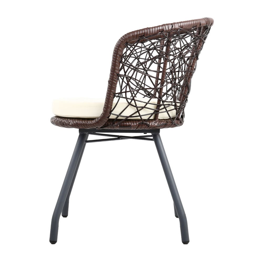 Gardeon Outdoor Patio Chair and Table - Brown - Outdoor Immersion