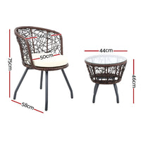 Thumbnail for Gardeon Outdoor Patio Chair and Table - Brown - Outdoor Immersion