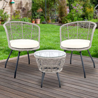 Thumbnail for Gardeon Outdoor Patio Chair and Table - Grey - Outdoor Immersion