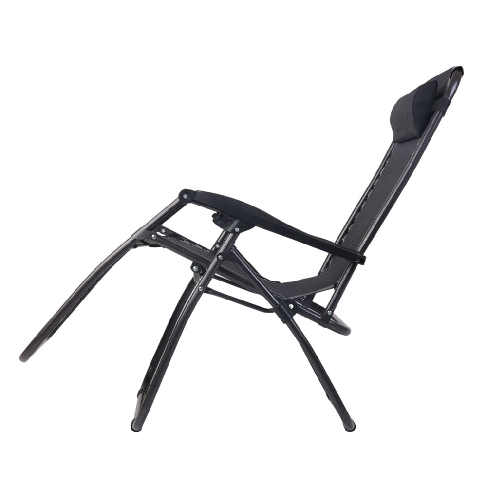 Gardeon Outdoor Portable Recliner - Black - Outdoor Immersion