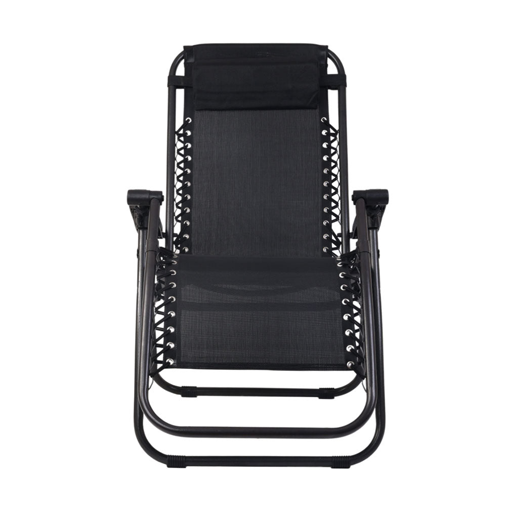 Gardeon Outdoor Portable Recliner - Black - Outdoor Immersion