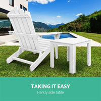 Thumbnail for Gardeon Outdoor Side Beach Table - White - Outdoor Immersion