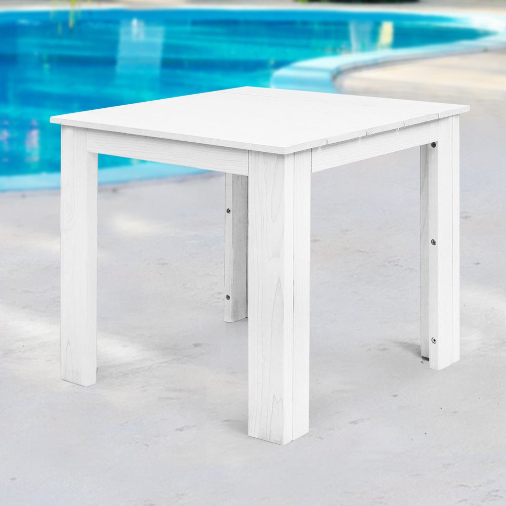 Gardeon Outdoor Side Beach Table - White - Outdoor Immersion