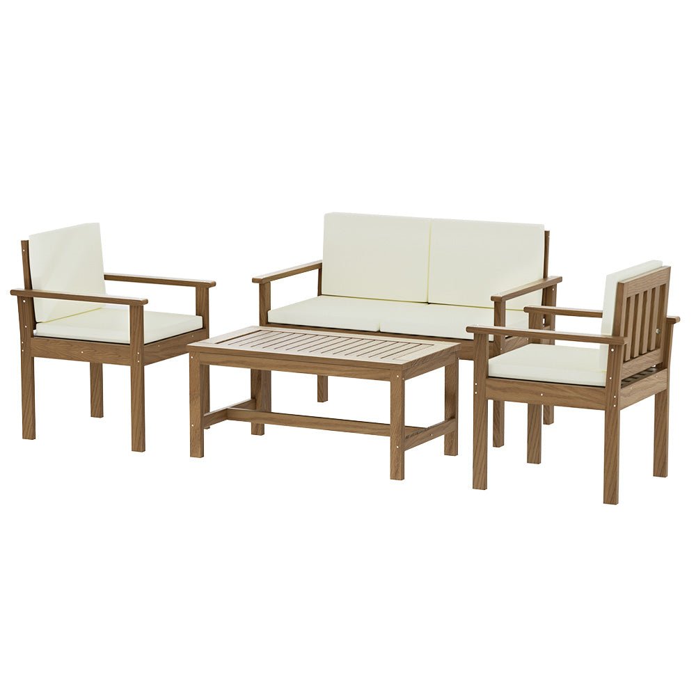 Gardeon Outdoor Sofa Set 4-Seater Acacia Wood Lounge Setting Table Chairs - Outdoor Immersion