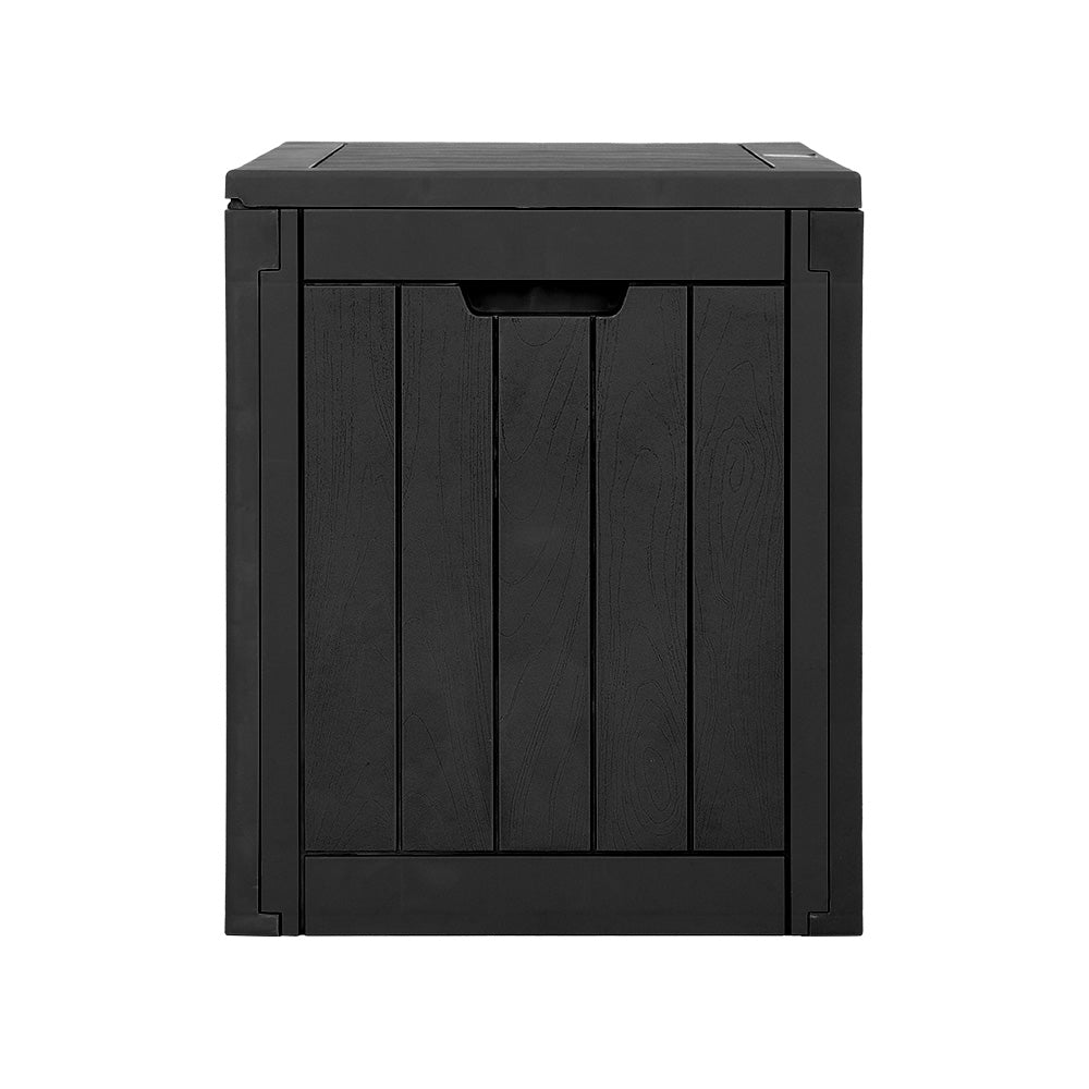 Gardeon Outdoor Storage Box 118L Container Lockable Indoor Garden Toy Tool Shed Black - Outdoor Immersion