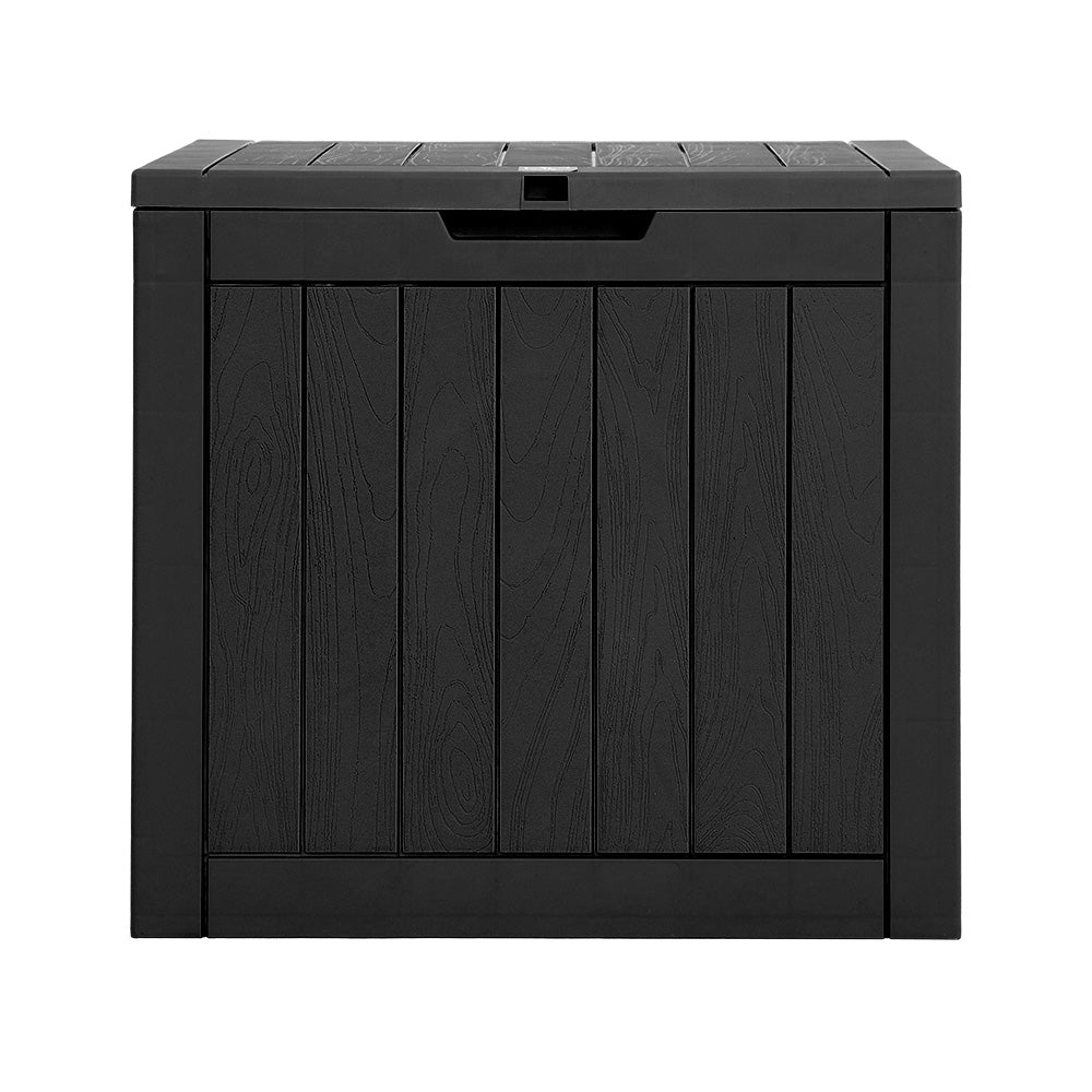 Gardeon Outdoor Storage Box 118L Container Lockable Indoor Garden Toy Tool Shed Black - Outdoor Immersion