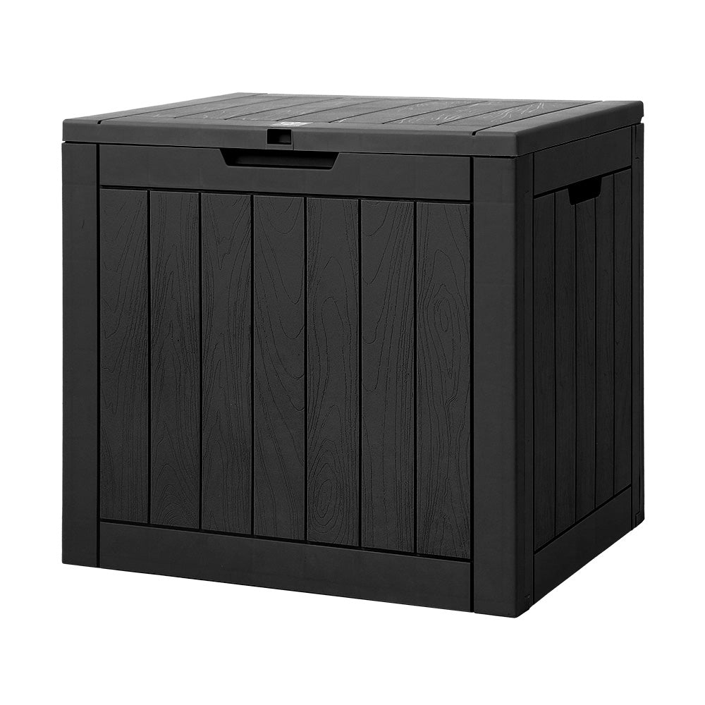 Gardeon Outdoor Storage Box 118L Container Lockable Indoor Garden Toy Tool Shed Black - Outdoor Immersion