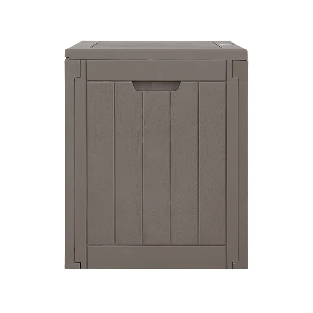 Gardeon Outdoor Storage Box 118L Container Lockable Indoor Garden Toy Tool Shed Grey - Outdoor Immersion