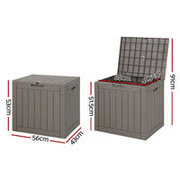 Thumbnail for Gardeon Outdoor Storage Box 118L Container Lockable Indoor Garden Toy Tool Shed Grey - Outdoor Immersion