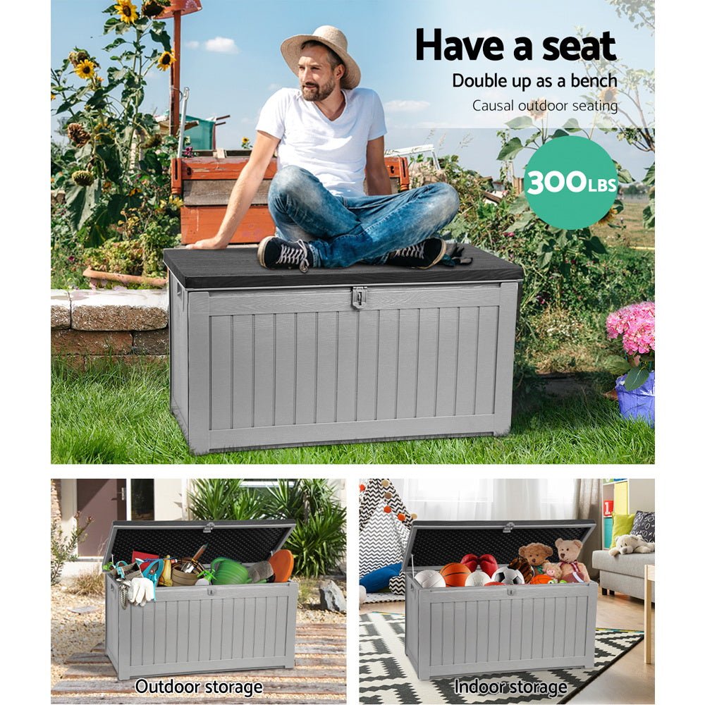 Gardeon Outdoor Storage Box Bench Seat 190L - Outdoor Immersion