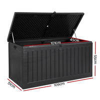 Thumbnail for Gardeon Outdoor Storage Box Container Garden Toy Indoor Tool Chest Sheds 270L Black - Outdoor Immersion