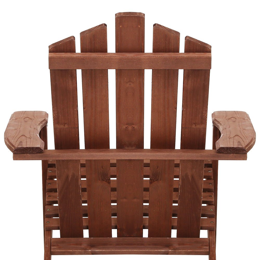 Gardeon Outdoor Sun Lounge Beach Chairs Table Setting Wooden Adirondack Patio Brown Chair - Outdoor Immersion