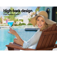 Thumbnail for Gardeon Outdoor Sun Lounge Beach Chairs Table Setting Wooden Adirondack Patio Brown Chair - Outdoor Immersion